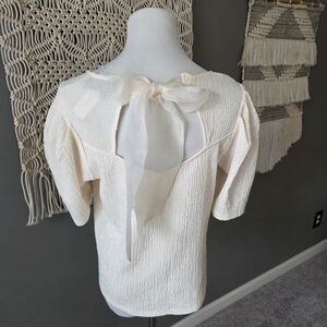 Sunday in Brooklyn Cream Textured Blouse